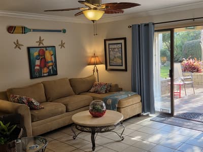 Den with Slider out to Private Patio